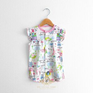 NWT Cute Girls Romper One-piece Short Sleeve Shorts Little Bird & Friends 12-18M